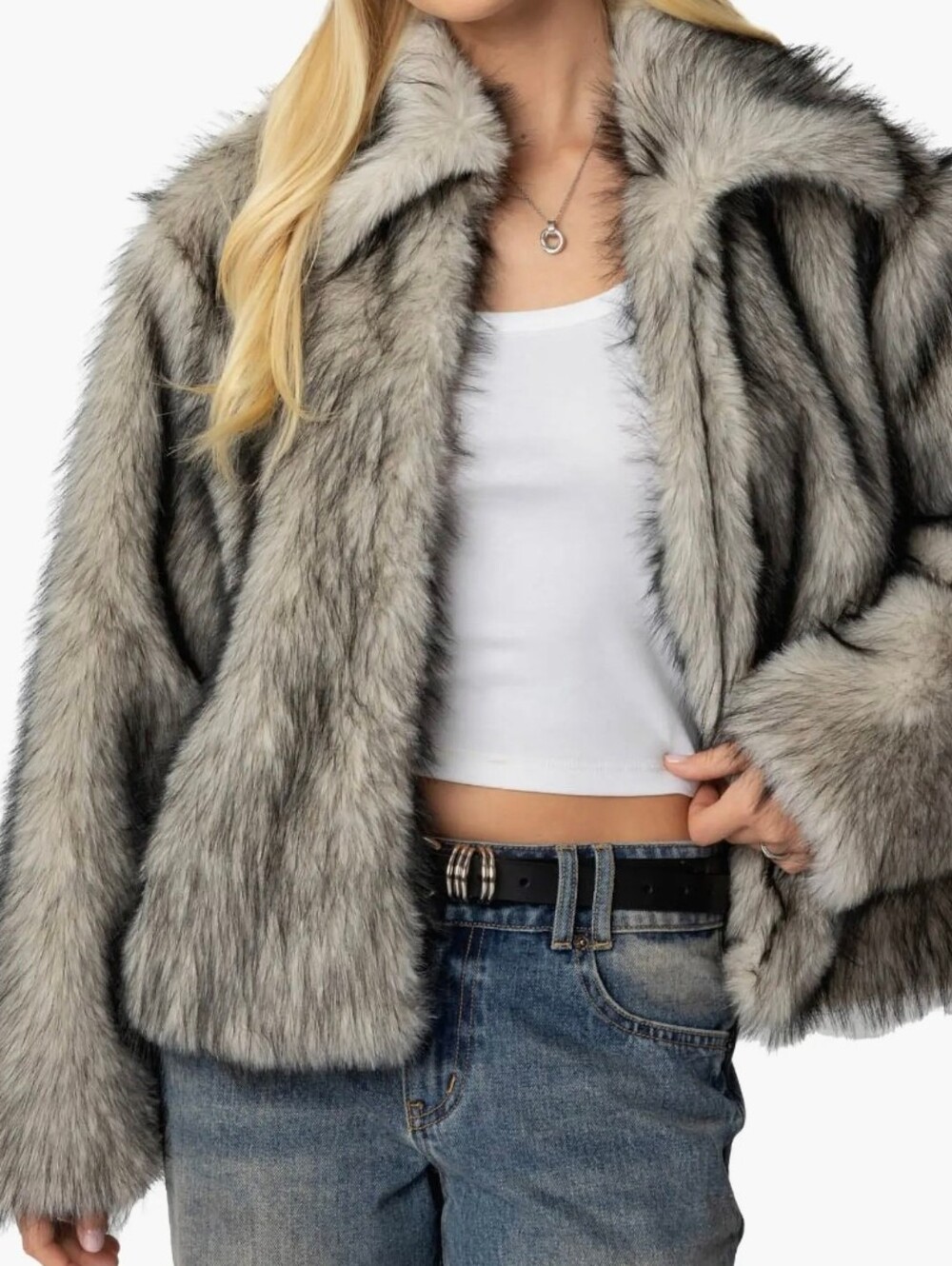 NWT, EDIKTED MOB FUR WIFE JACKET